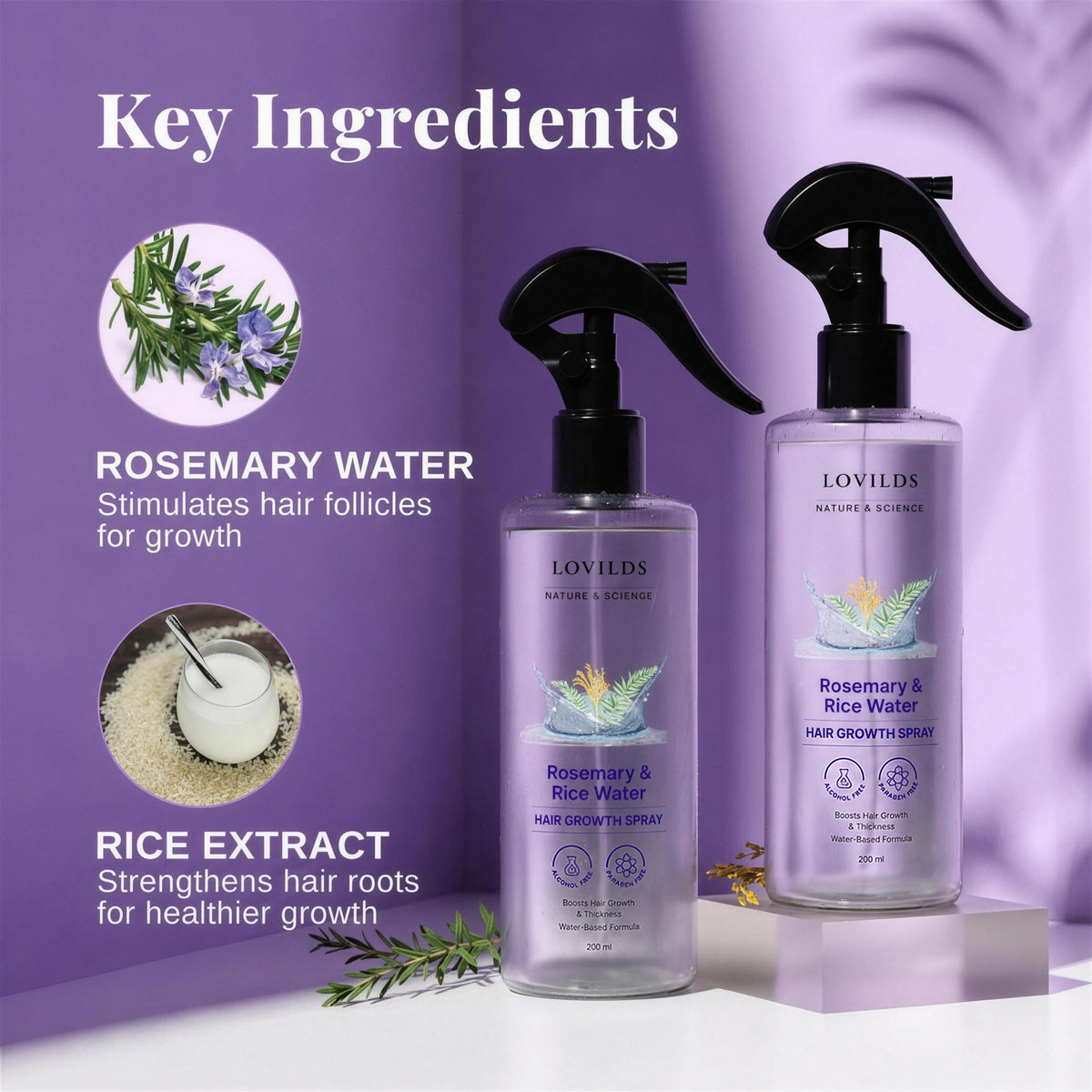 Rosemary & Rice Water Hair Spray